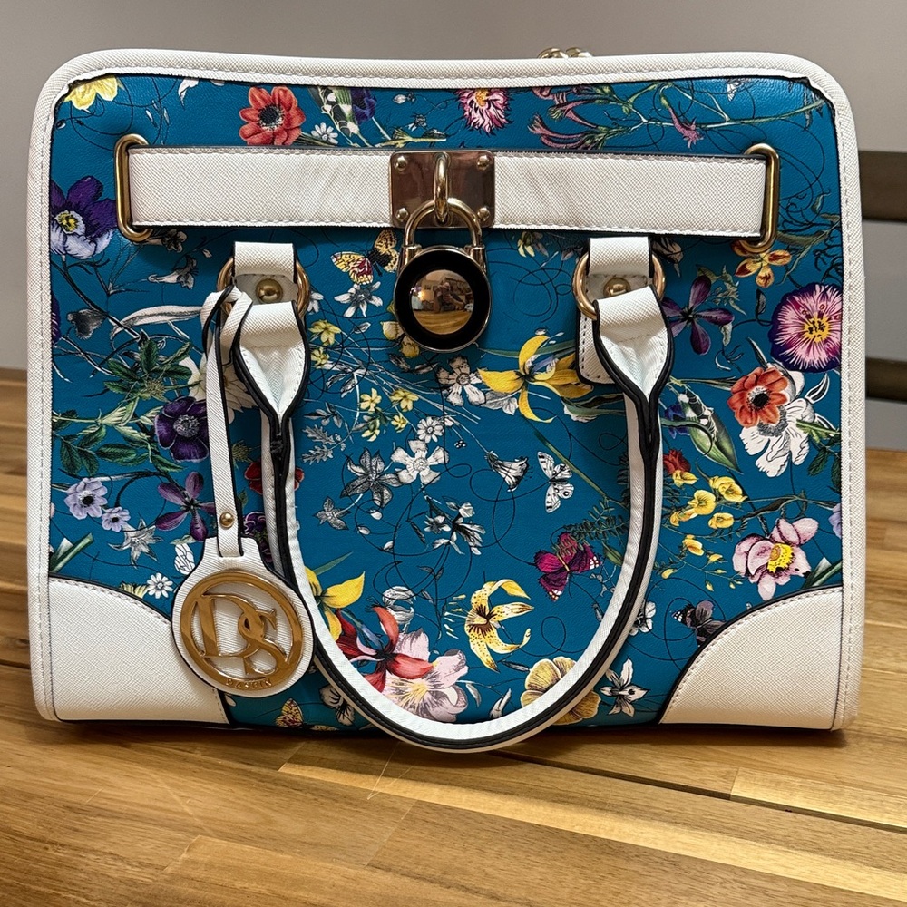 Darien Floral Blue and White Handbag